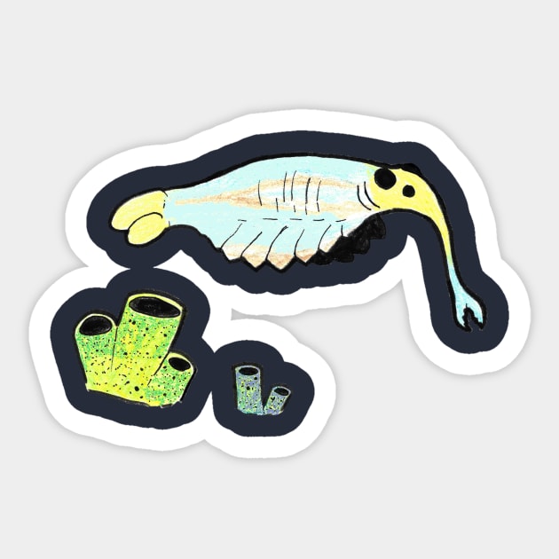 Opabinia Sticker by Mesozoic Masterpieces